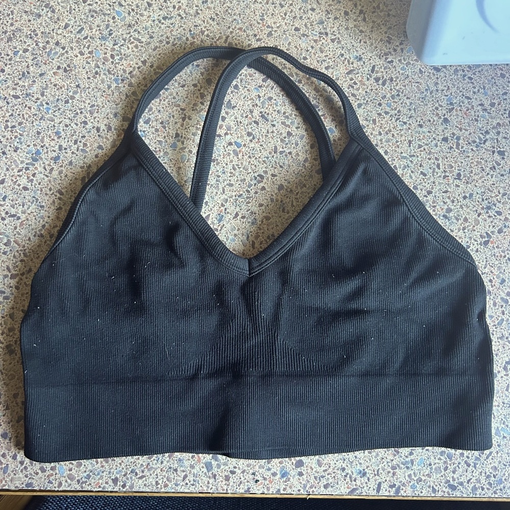 Black Open-Back Bra/Top